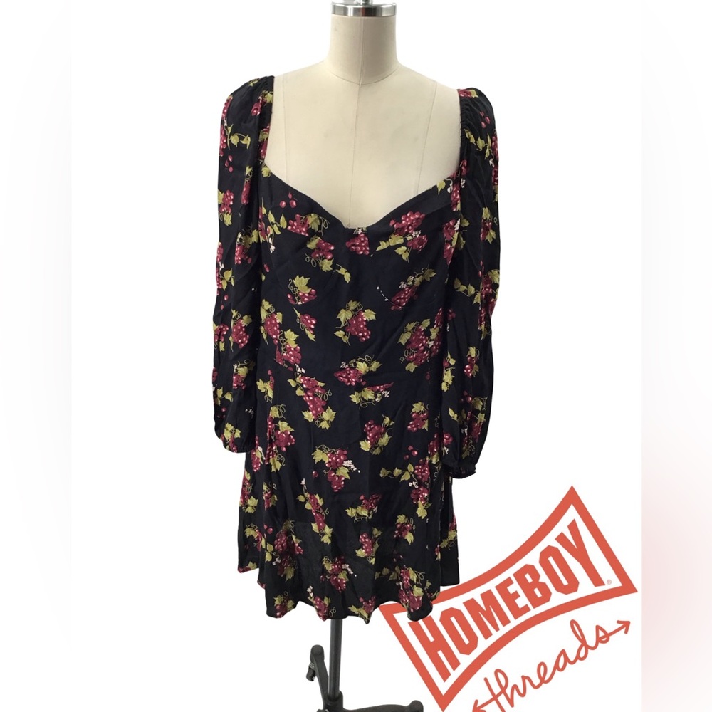 Reformation Black and purple grape dress size 14